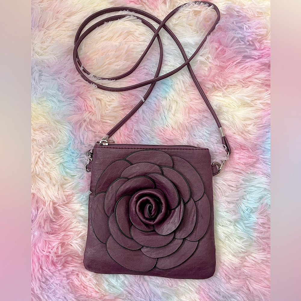 Purple Floral Crossbody Bag